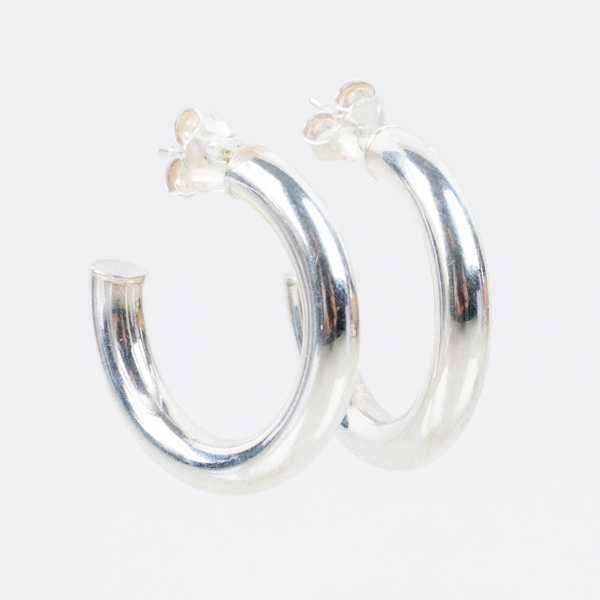 ÖRHÄNGEN, 1 par, sterlingsilver, creoler, 1900-/2000-tal