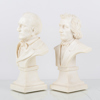 SKULPTURER, 2 st, konstmassa, Wagner och Chopin, 1900-tal