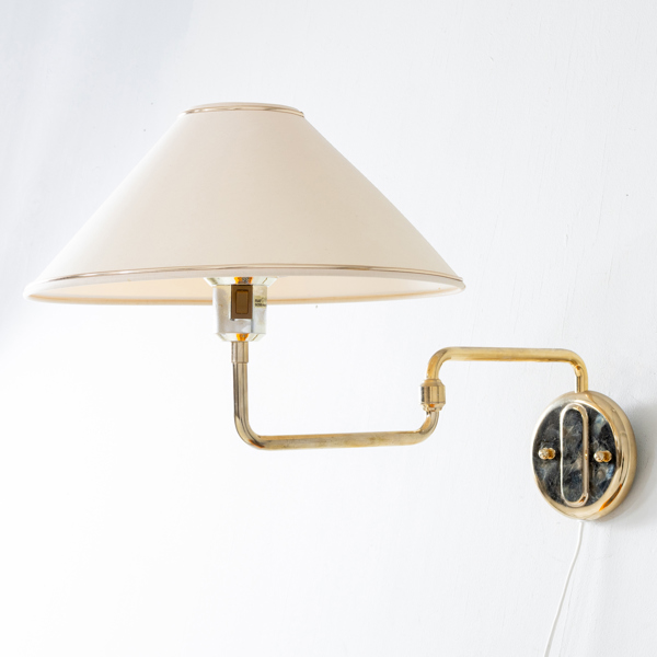 VÄGGLAMPA, mässing, Reijmyre Armaturfabrik, RAF, 1900-talets andra hälft