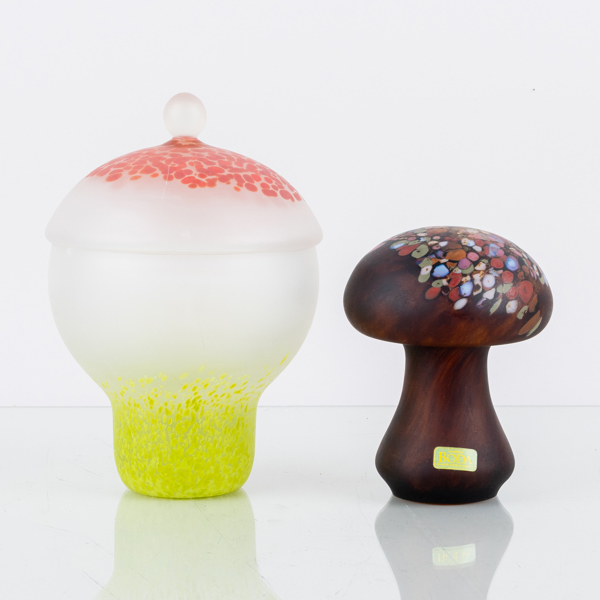 MONICA BACKSTRÖM, skulptur och lockskål, glas, Boda, 1900-talets andra hälft