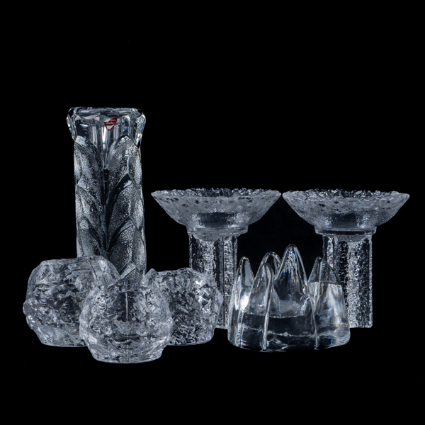 LJUSSTAKAR OCH LJUSLYKTOR, 7 del, glas, bla. Orrefors