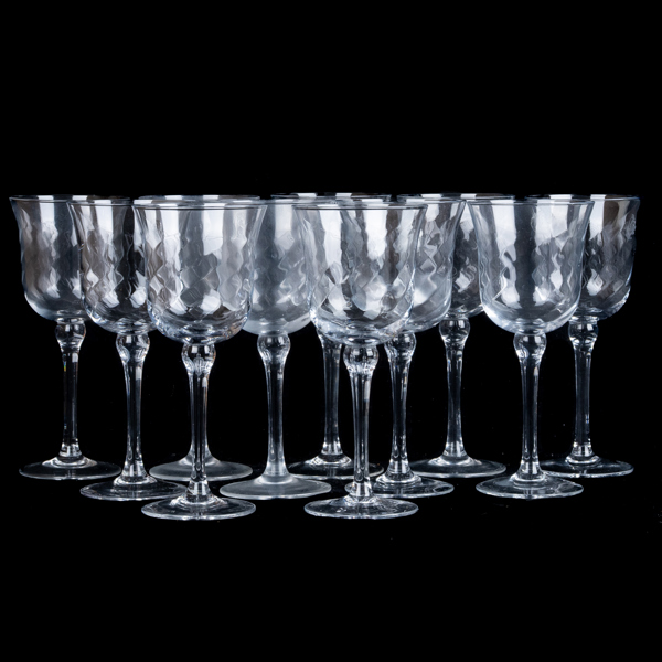 VINGLAS, 11 st, glas, 1900-/2000-tal