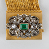 ARMBAND, 18k guld med smaragd och gammalslipade diamanter, 1900-tal