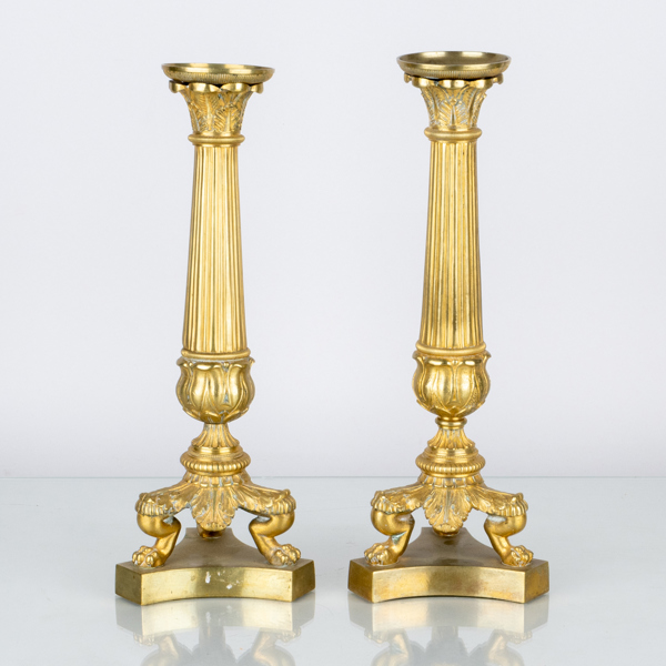 LJUSSTAKAR, 1 par, brons, 1800-talets andra hälft