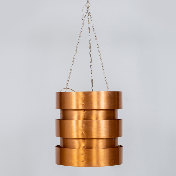 TAKLAMPA, större modell, koppar, 1900-talets andra hälft