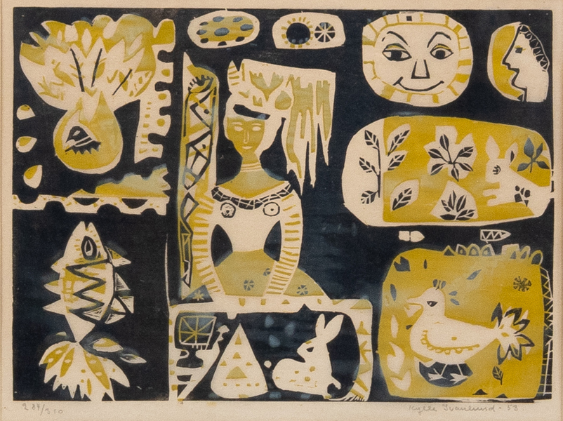 KYLLE SVANLUND (1921-2003), färglitografi, signerad och daterad -53
