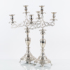 KANDELABRAR, 1 par, vitmetall, jugend, GAB TP, tidigt 1900-tal