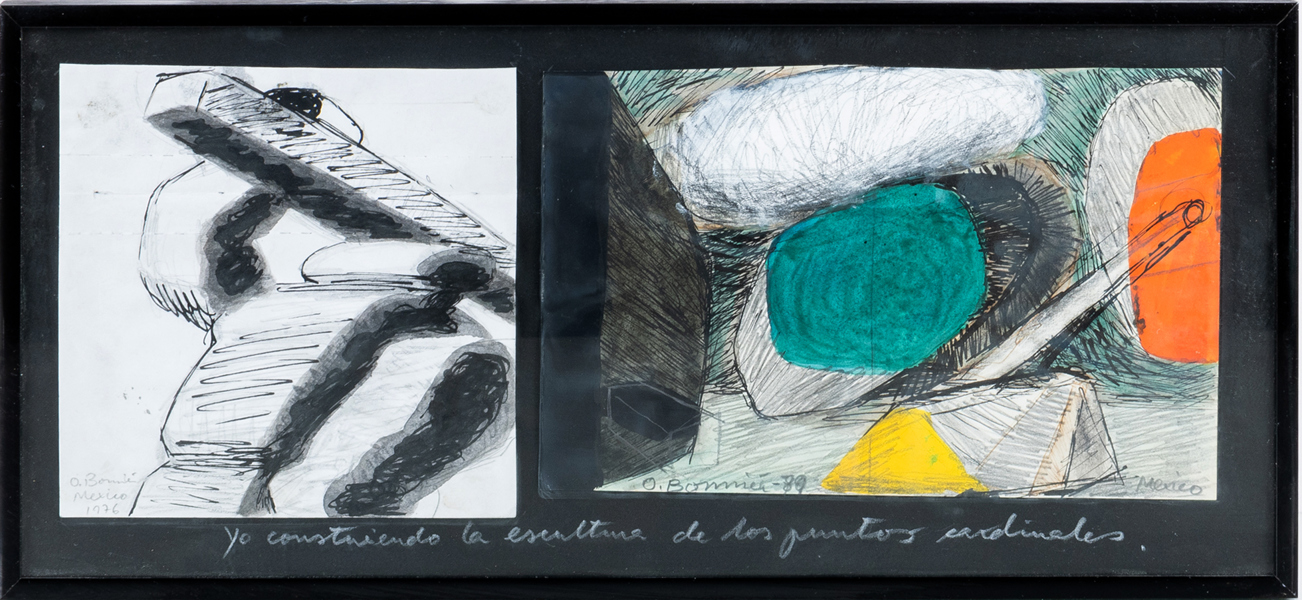 OLLE BONNIER (1925-2016), 2 st, blandtekniker, signerade och daterade -76 och -79