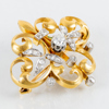 BROSCH, 23k guld, 1800-/1900-tal, med gammalslipade och rosenslipade diamanter