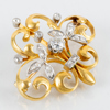 BROSCH, 23k guld, 1800-/1900-tal, med gammalslipade och rosenslipade diamanter
