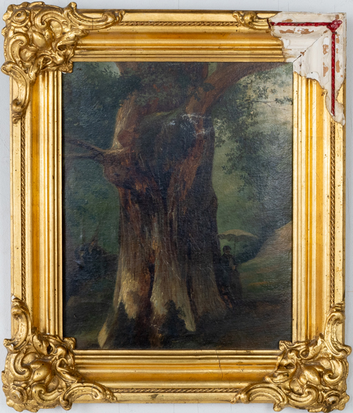 OKÄND KONSTNÄR, olja på pannå, osignerad, 1800-tal