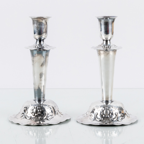 LJUSSTAKAR, 1 par, silver, GAB, 1948