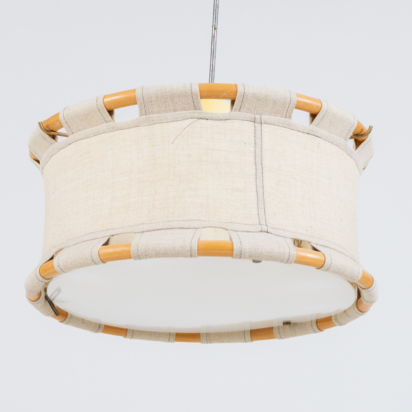  ANNA EHRNER, taklampa, trä och textil, Ateljé Lyktan, Åhus, 1970-/80-tal