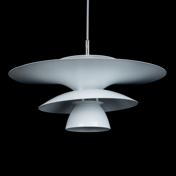 TAKLAMPA, vitlackerad metall, Belid, 2000-tal