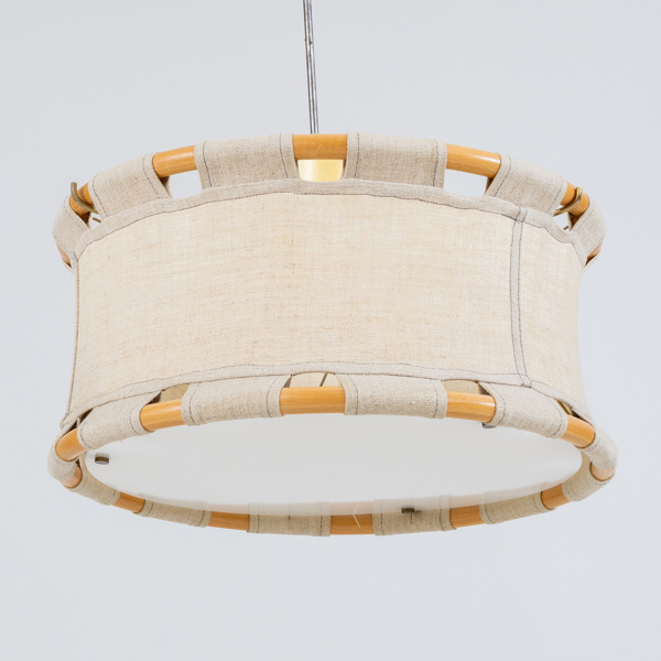 ANNA EHRNER, taklampa, trä och textil, Ateljé Lyktan, Åhus, 1970-/80-tal