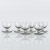COUPESKÅLAR, 6 st, gråtonat glas, 1900-talets mitt