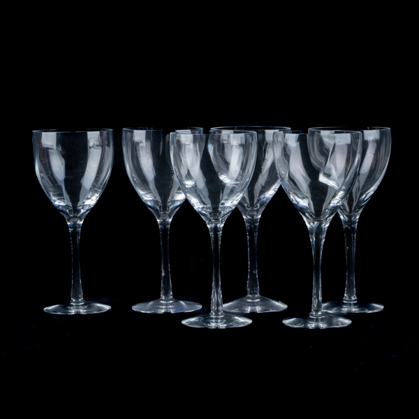 BERTIL VALLIEN, 6 st rödvinsglas, kristall, "Chateau", Kosta Boda