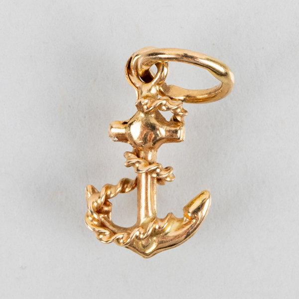 HÄNGE, 18k guld, i form av ankare