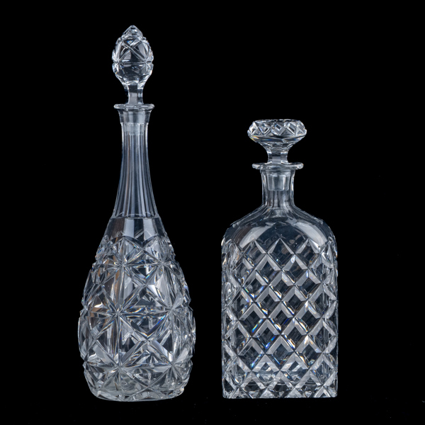 KARAFFER, 2 st, kristall, 1900-tal