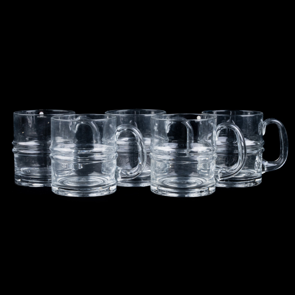 ÖLSEJDLAR, 5 st, glas, "Droppring", Iittala, 1900-talets andra hälft 