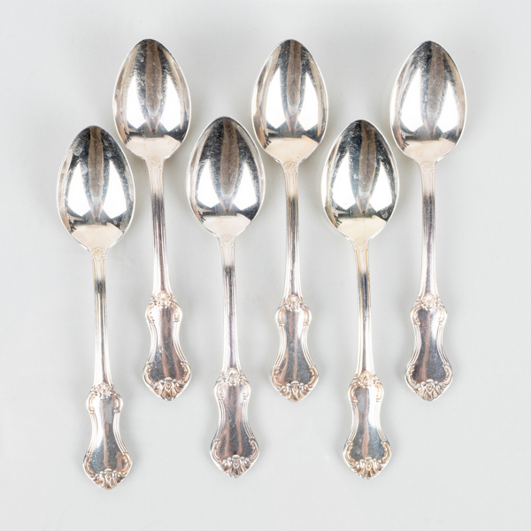 KAFFESKEDAR, 6 st, silver Mema, 1960
