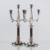 LJUSSTAKAR/KANDELABRAR, 1 par, nysilver, bla CG Hallberg, 1900-tal