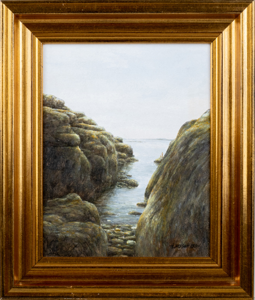 OIDENTIFIERAD KONSTNÄR, olja på pannå, signerad H Larsson och daterad 1984