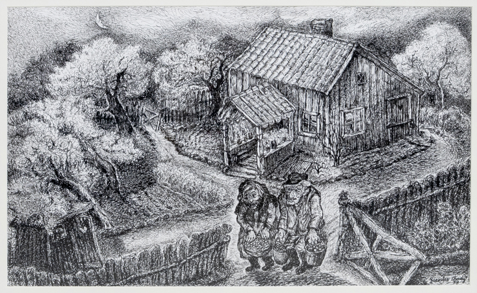 JAROSLAW CHUDY, tuschteckning, signerad och daterad -78