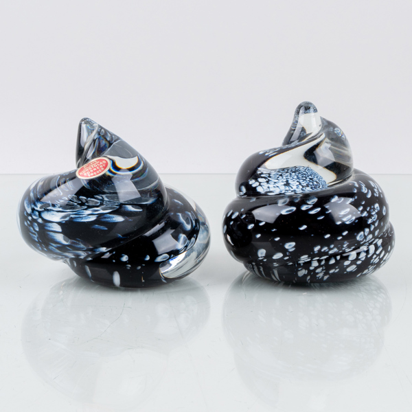 SKULPTURER, 2 st, glas, FM Konstglas, Ronneby