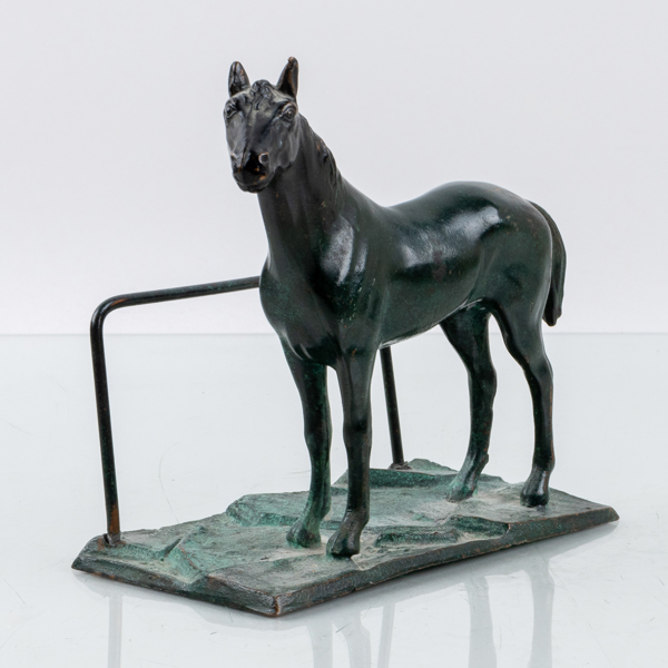 BREVSTÄLL, patinerad metall, 1900-talets första hälft