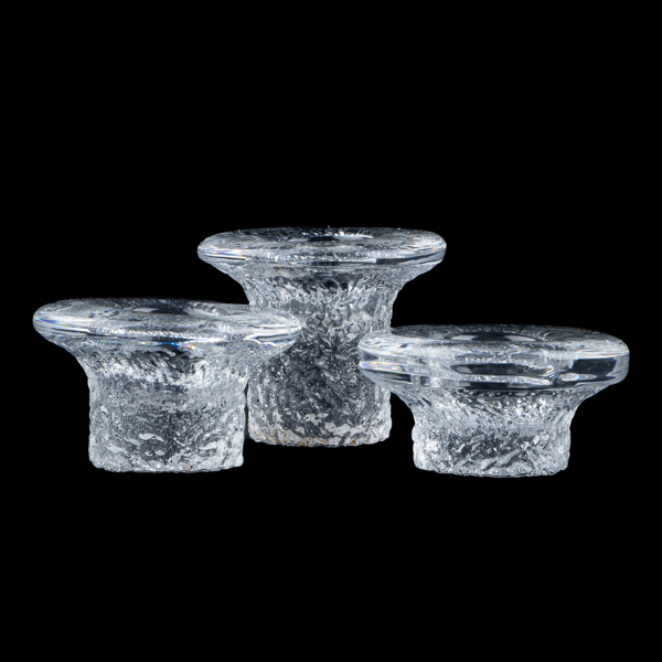 LARS HELLSTEN, 3 st, ljuslyktor, "Svampen", Orrefors