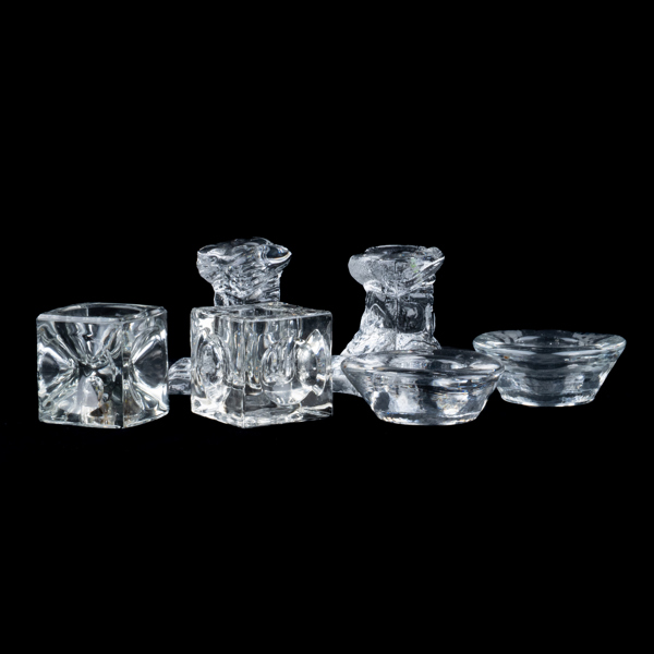 LJUSLYKTOR OCH LJUSSTKAR, 6 st, glas, bla Reijmyre glasbruk