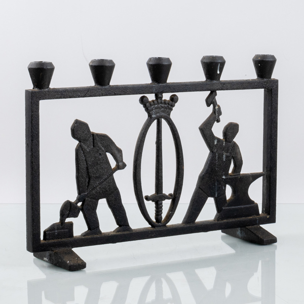 KANDELABER, gjutjärn, Överums bruk, 1900-talets mitt