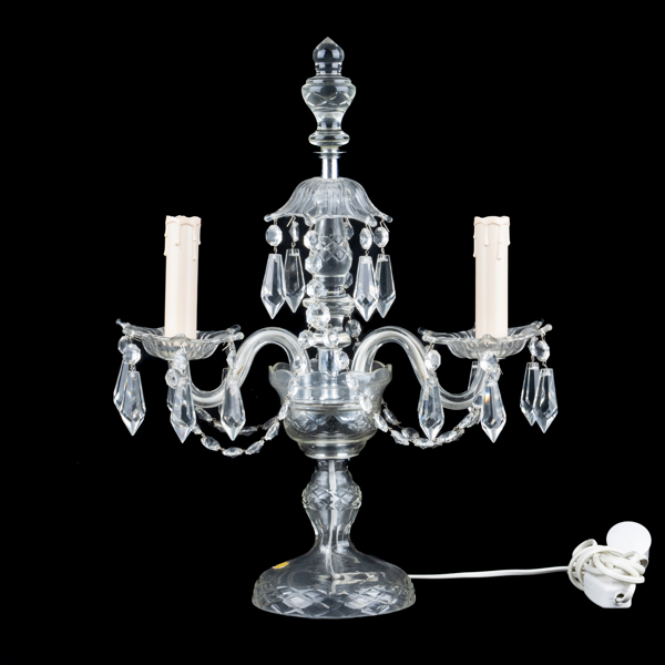 BORDSLAMPA, glas, Bohemia, 1900-tal