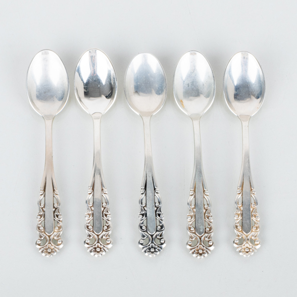 KAFFESKEDAR, 5 st, silver, ESM, 1970