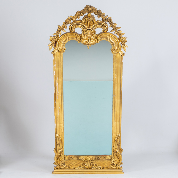 SPEGEL, förgylld och bronserad, 1800-tal