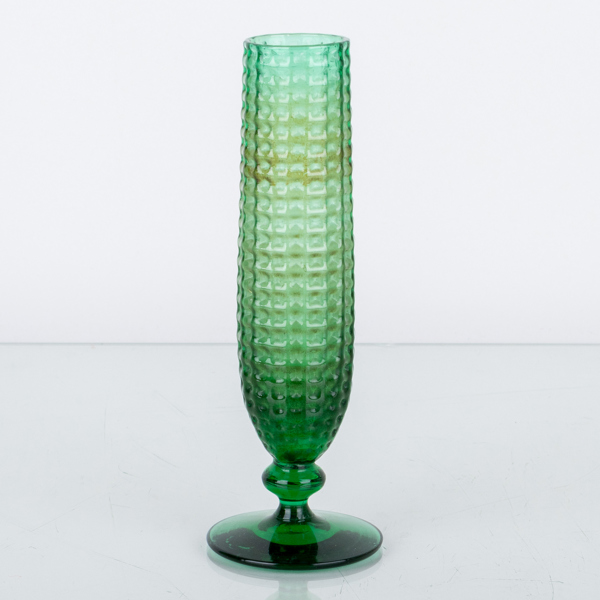 PAUL KEDELV, vas, glas, "Våffelvasen", Reijmyre glasbruk, 1900-talets mitt