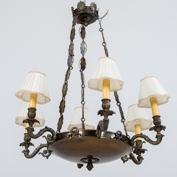 TAKKRONA, patinerad mässing, empirestil, 1900-talets mitt