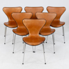 ARNE JACOBSEN, 6 st stolar, "Sjuan", för Fritz Hansen, tillverkade 2016