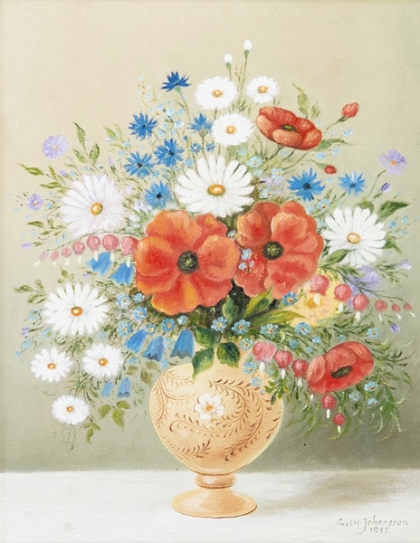 AXEL H JOHANSSON (född ?), olja på duk, signerad och daterad 1955