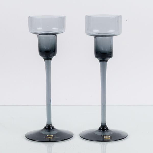 BENGT ORUP, 1 par ljusstakar, glas, Hyllinge
