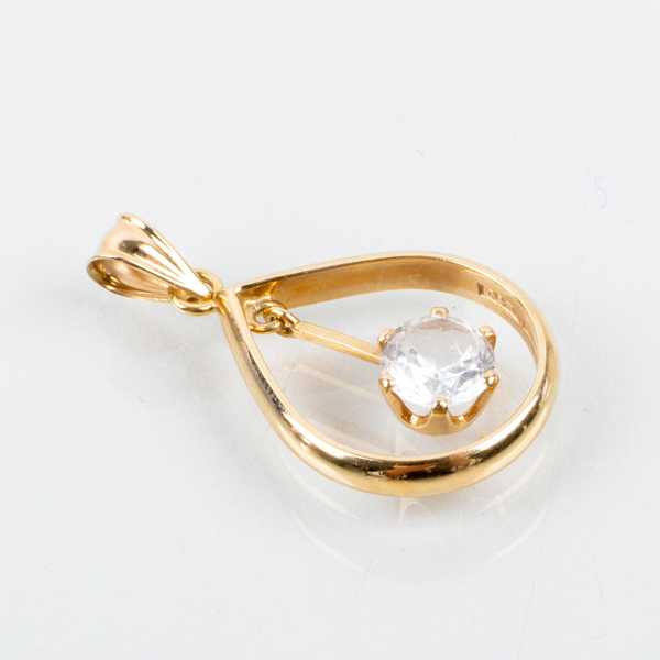 HÄNGE, 18k guld, med vit sten, GD & C, 1979