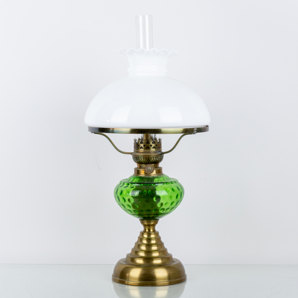 BORDSFOTOGENLAMPA, mässing och glas, 1900-talets början