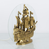 BORDSLAMPA, mässing och glas, 1900-talets första hälft