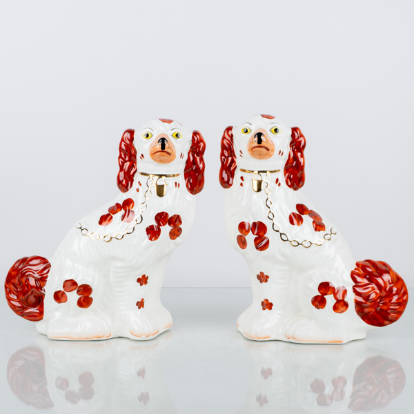 ARTHUR WOOD, 2 st, figurer, flintgods, England, 1900-tal