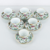 KOPPAR MED FAT, 6 st, porslin, Kina, 1800-tal