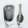 VASER, 2 st, glas, bla Orrefors, 1900-talets mitt