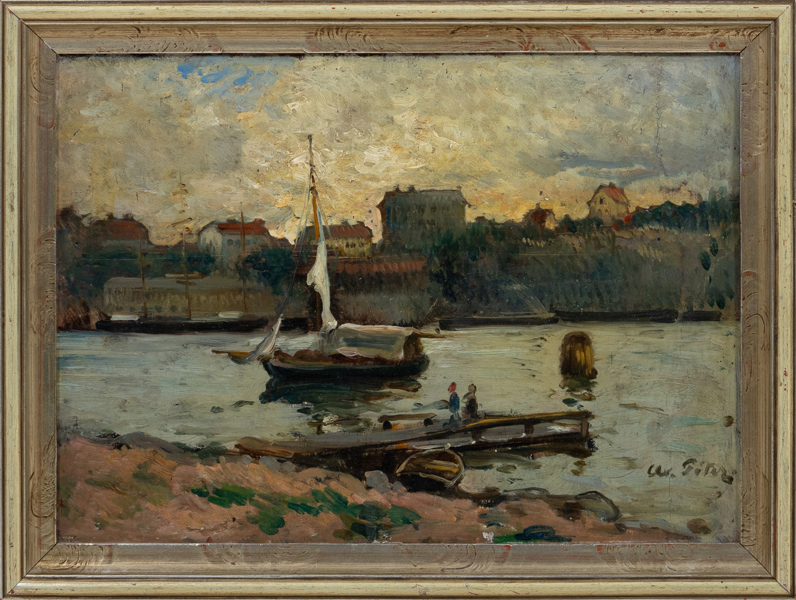 OIDENTIFIERAD KONSTNÄR, olja på pannå, sannolikt 1800-tal, otydligt signerad