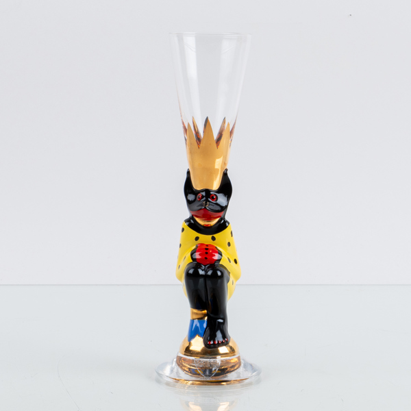 GUNNAR CYRÉN, snapsglas, glas, "Djävulsglas", ur Nobelservisen, Orrefors, signerat