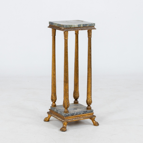 PIEDESTAL, marmor och bronserat trä, 1900-talets mitt